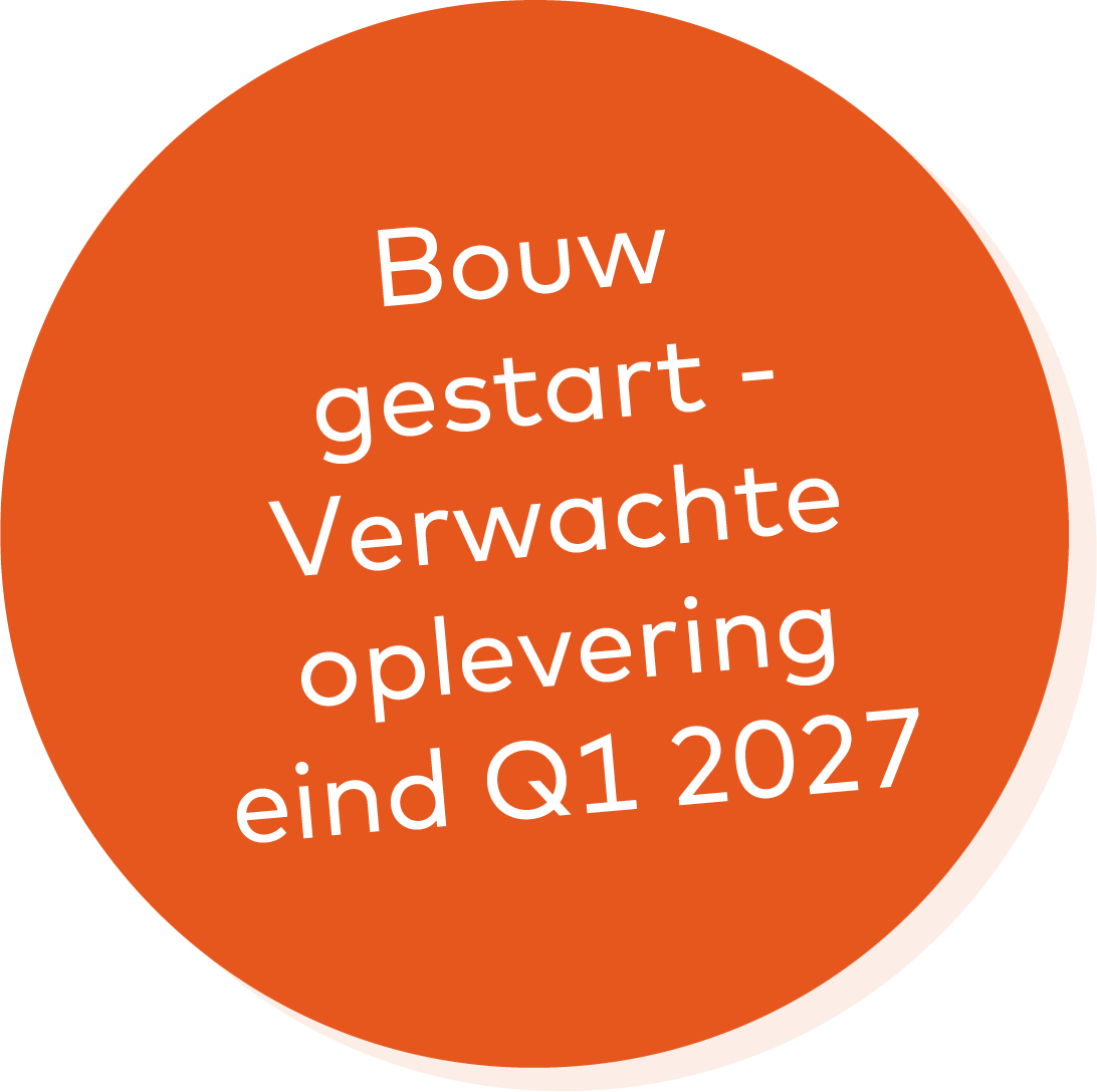 Bouw gestart oranje sticker